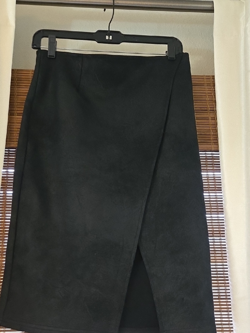 Free People Black Wrap-Front Pencil Skirt